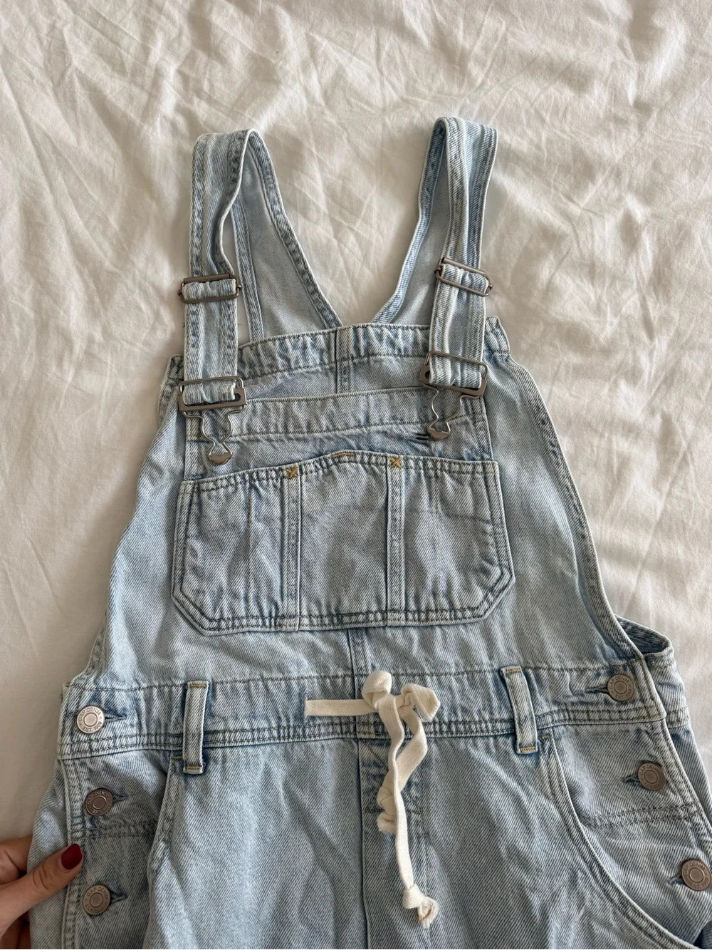 GAP Light Wash Wide-Leg Denim Overalls